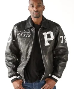 Pelle Pelle Black MB Leather Varsity Jacket