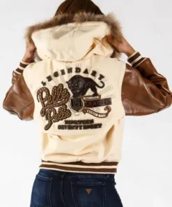 Pelle Pelle Hooded Ivory Varsity Jacket