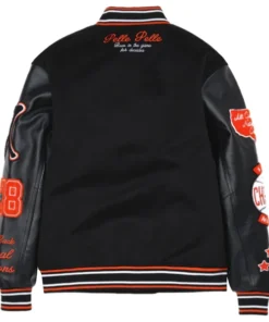 Pelle Pelle World Famous Black Orange MB Varsity Jacket